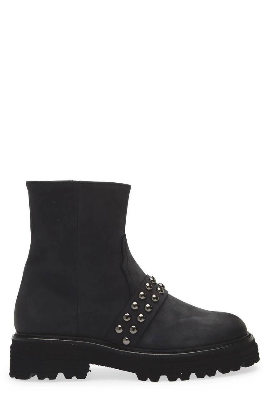 NEW CORDANI women's paige moto-inspired boot in midnight nubuck